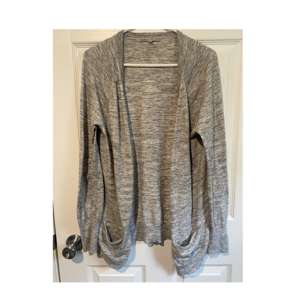 GAP Women's Gray Heathered Knit Button Front Pocket Cardigan Sweater, Size XL